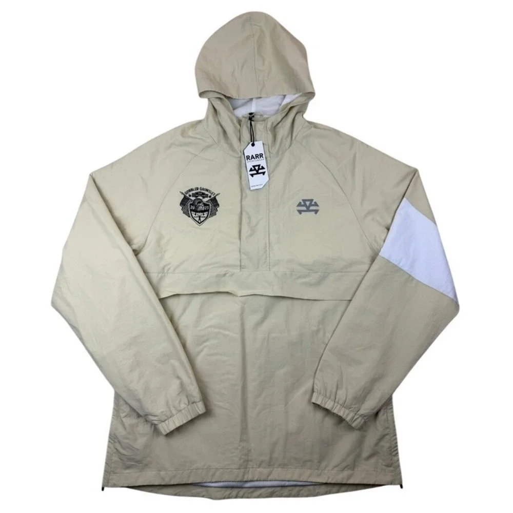 RARR Sportswear Gobbler‎ Gauntlet 2023 Anorak Windbreaker Tan Hooded Jacket NWT